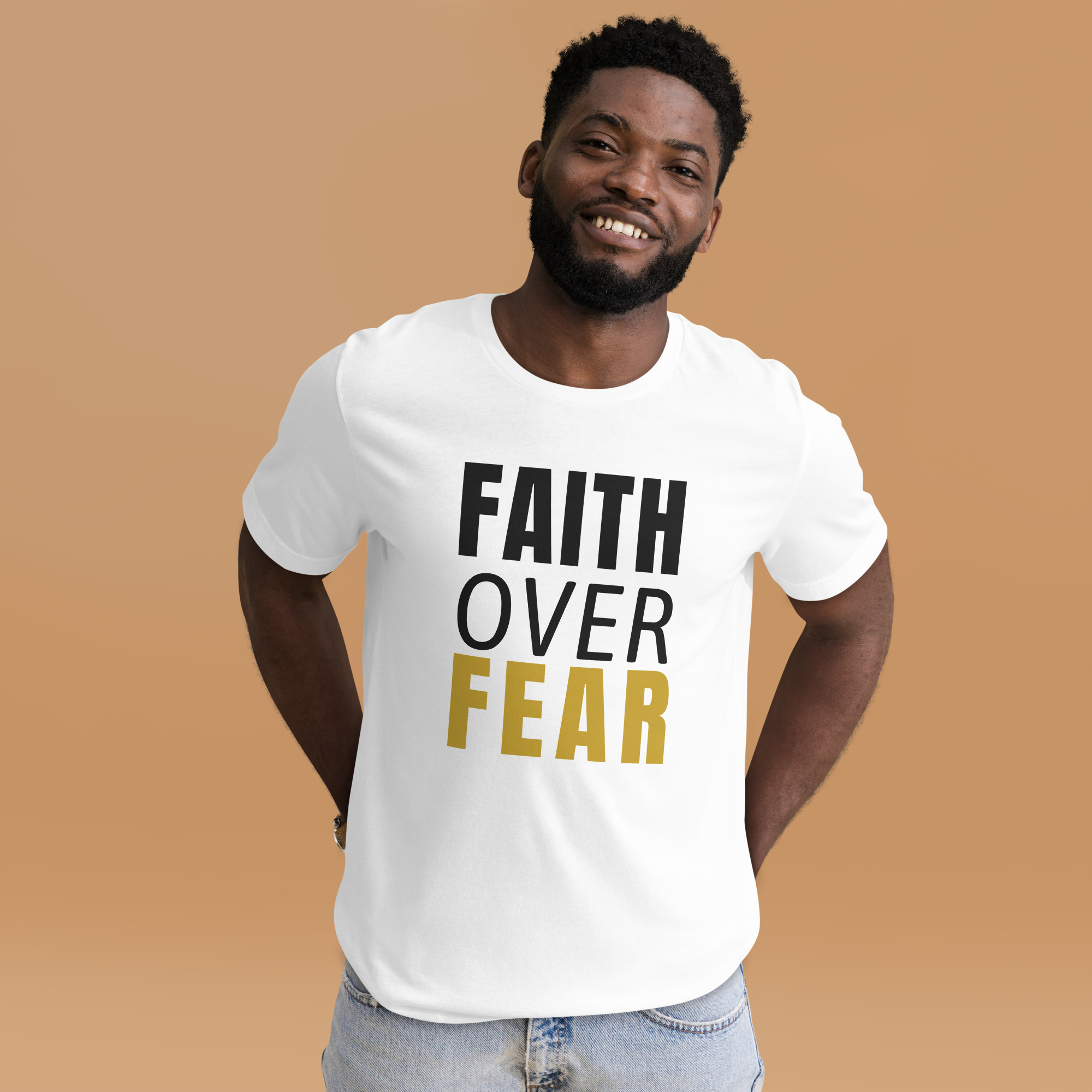 Faith Over Fear Christian T-Shirt, Faith Over Fear Bible Verse Tee, Unisex Apparel for Men & Women, Catholic Religious