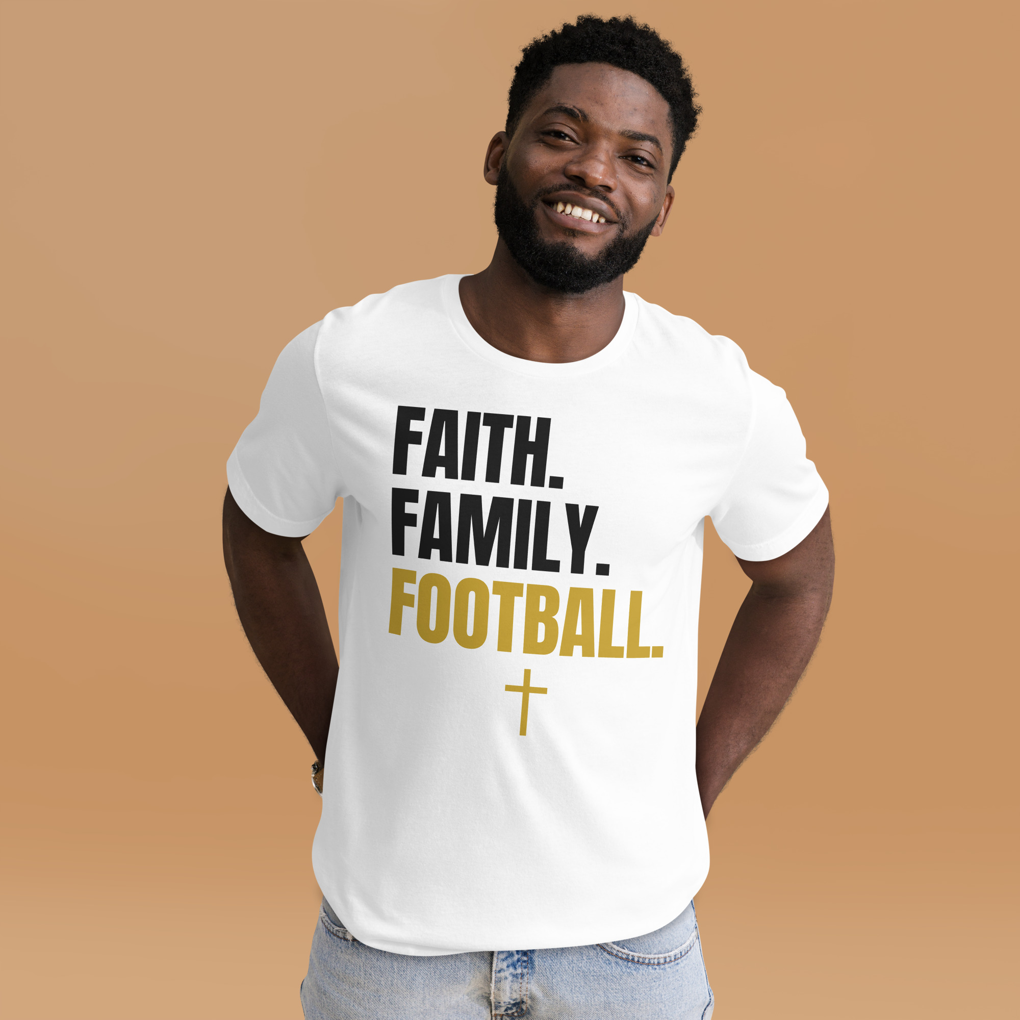 Faith Family Football Christian T-Shirt, Soccer World Cup 2026 Sports Tee, Unisex Christian Apparel for Men & Women