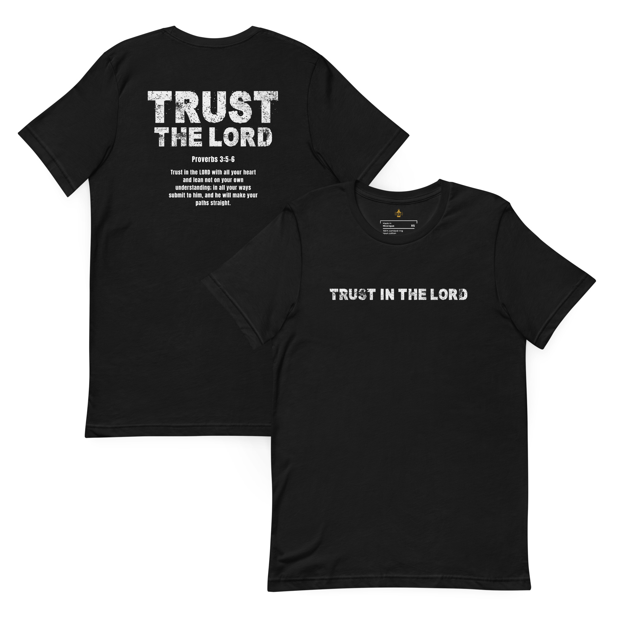 Trust in the Lord Christian T-Shirt, Bible Verse Faith Tee, Unisex Christian Apparel for Men & Women, Religious Gift