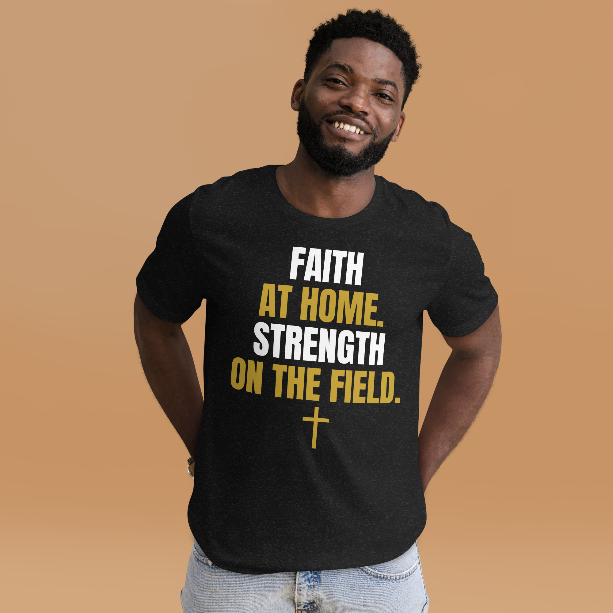 Faith at Home Strength on Field Christian T-Shirt, Soccer Football World Cup 2026 Tee, Unisex for Men & Women