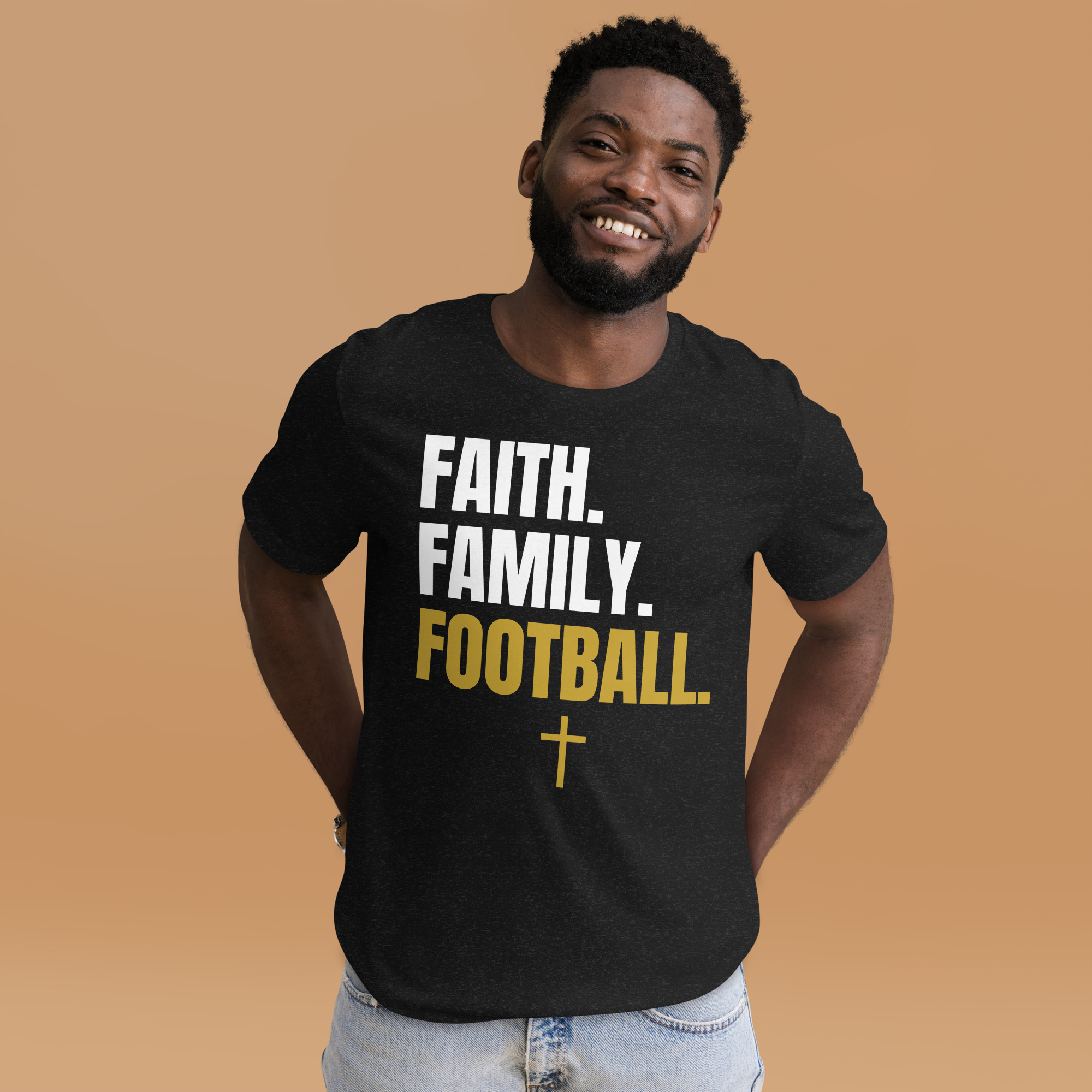 Faith Family Football Christian T-Shirt, Soccer World Cup 2026 Sports Tee, Unisex Christian Apparel for Men & Women