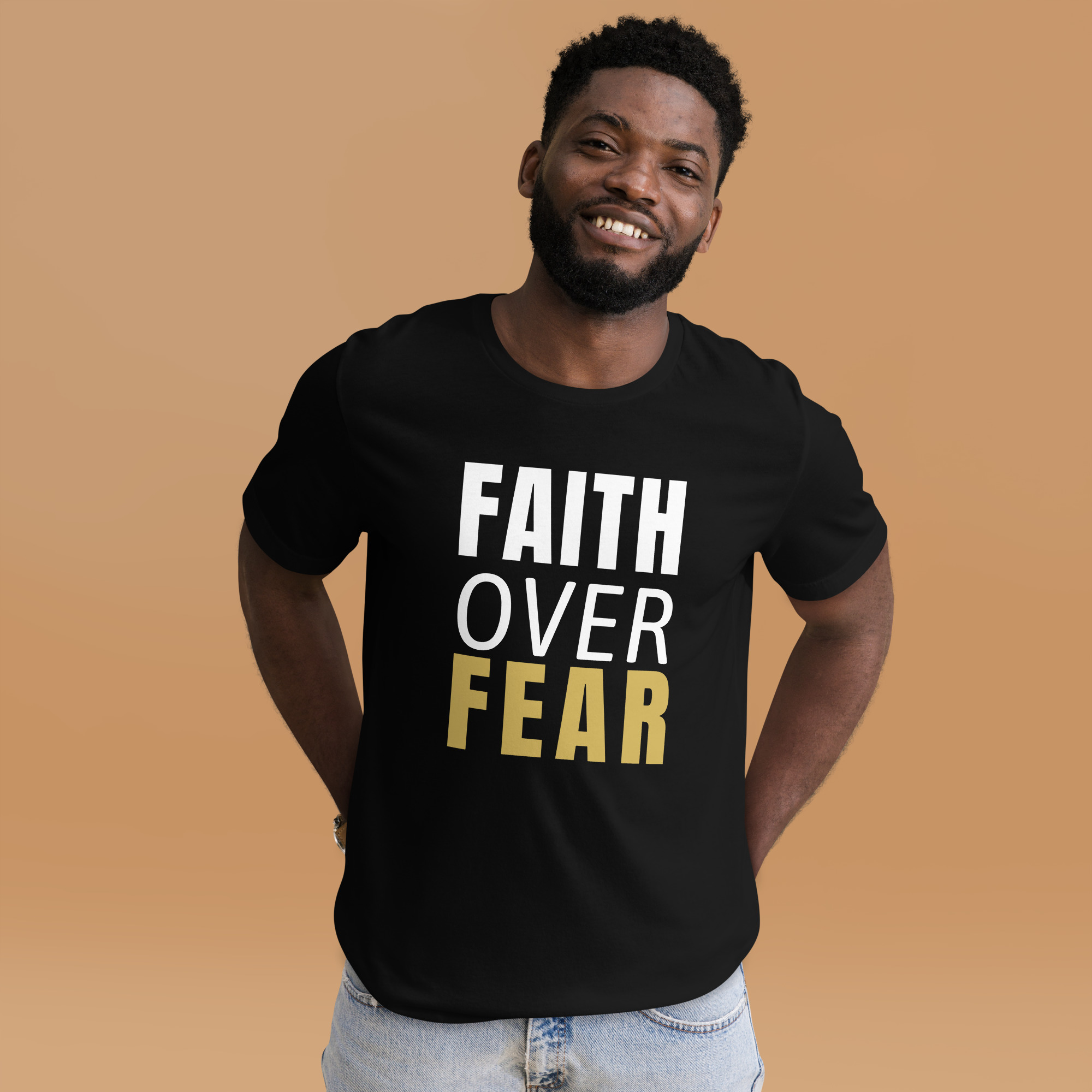 Faith Over Fear Christian T-Shirt, Faith Over Fear Bible Verse Tee, Unisex Apparel for Men & Women, Catholic Religious