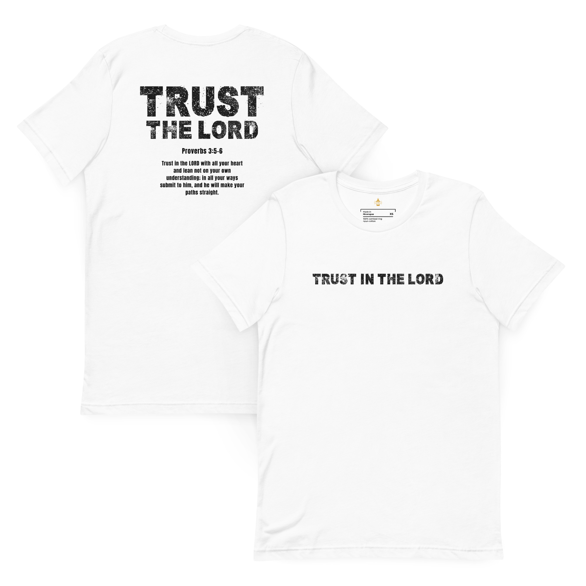 Trust in the Lord Christian T-Shirt, Bible Verse Faith Tee, Unisex Christian Apparel for Men & Women, Religious Gift
