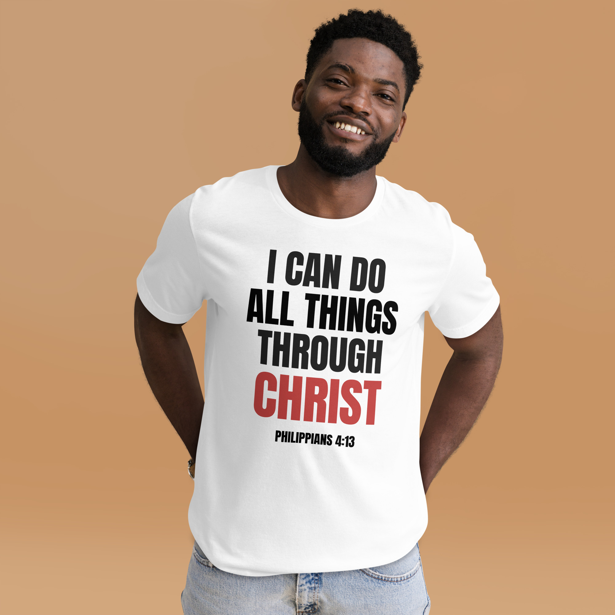 I Can Do All Things Through Christ Christian T-Shirt, Philippians Bible Verse Tee for Men & Women, Catholic Faith Apparel