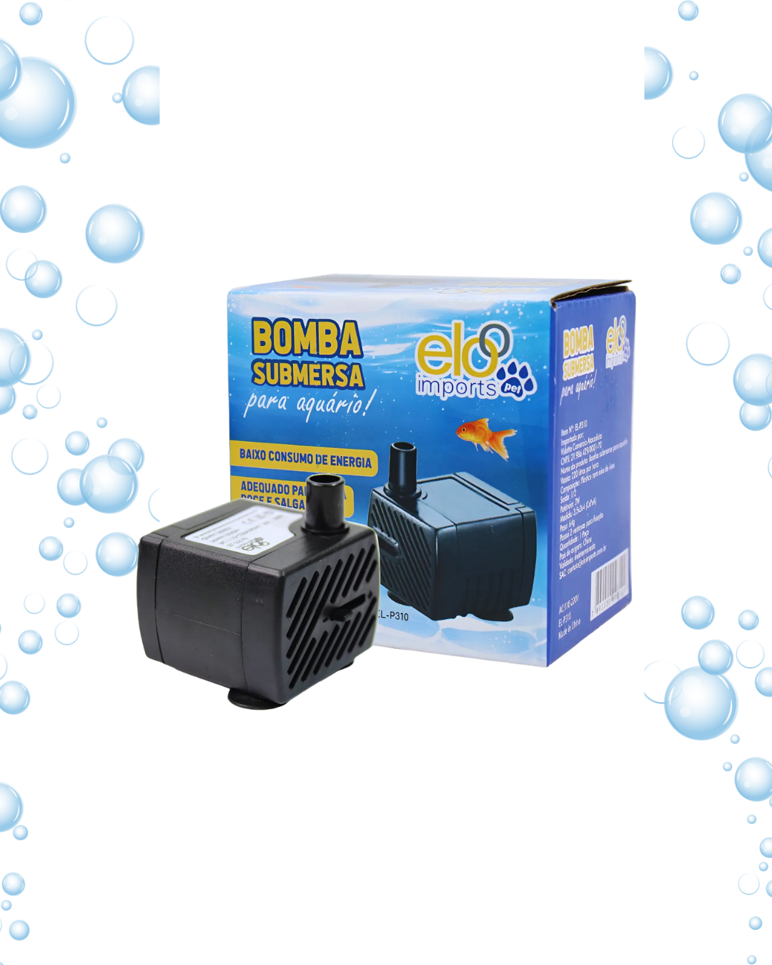 BOMBA DE AGUA ELO IMPORTS 3 W 300 L/h
