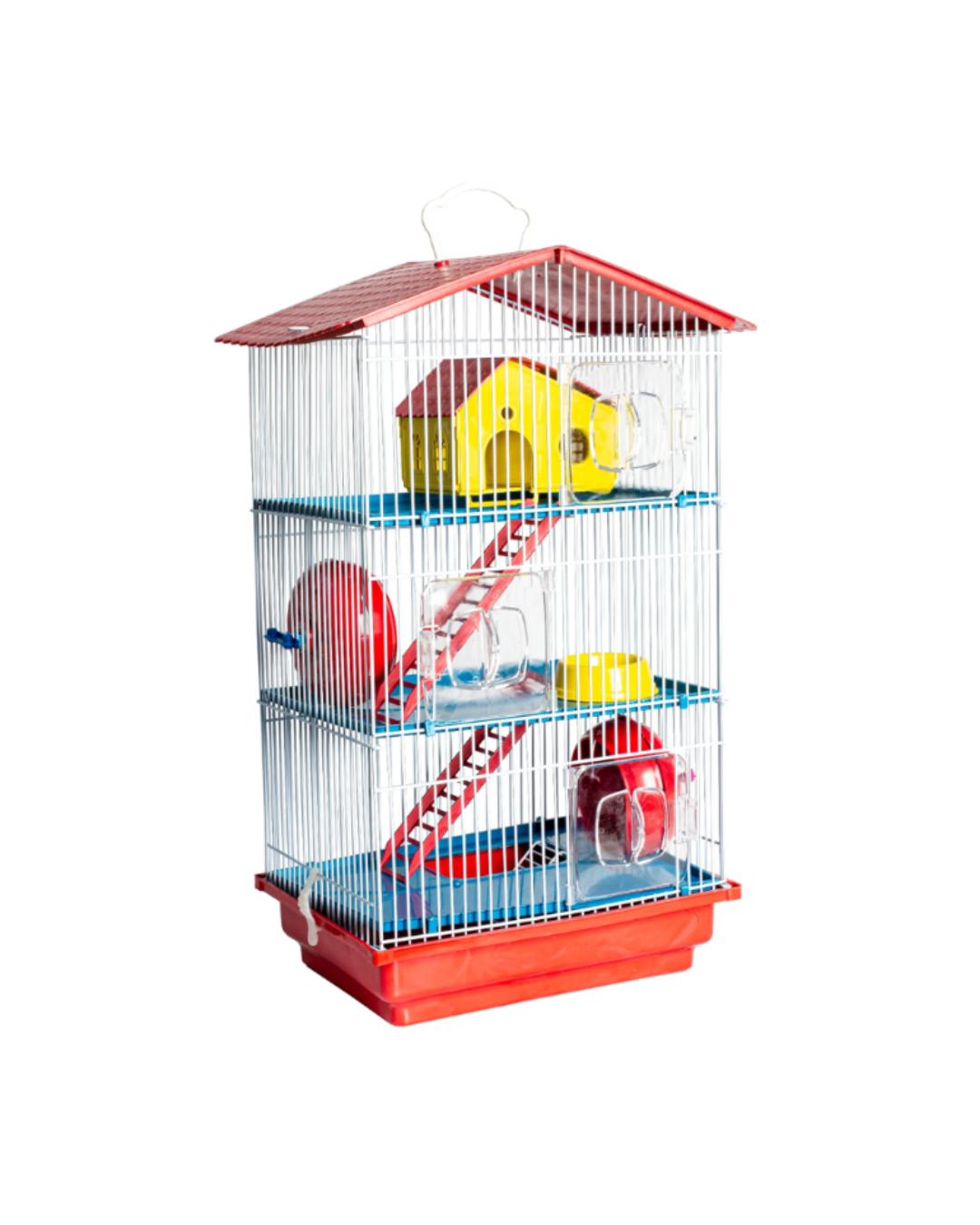 JAULA PARA HAMSTER CON TECHO PLASTICO 3 PISOS-jel plast