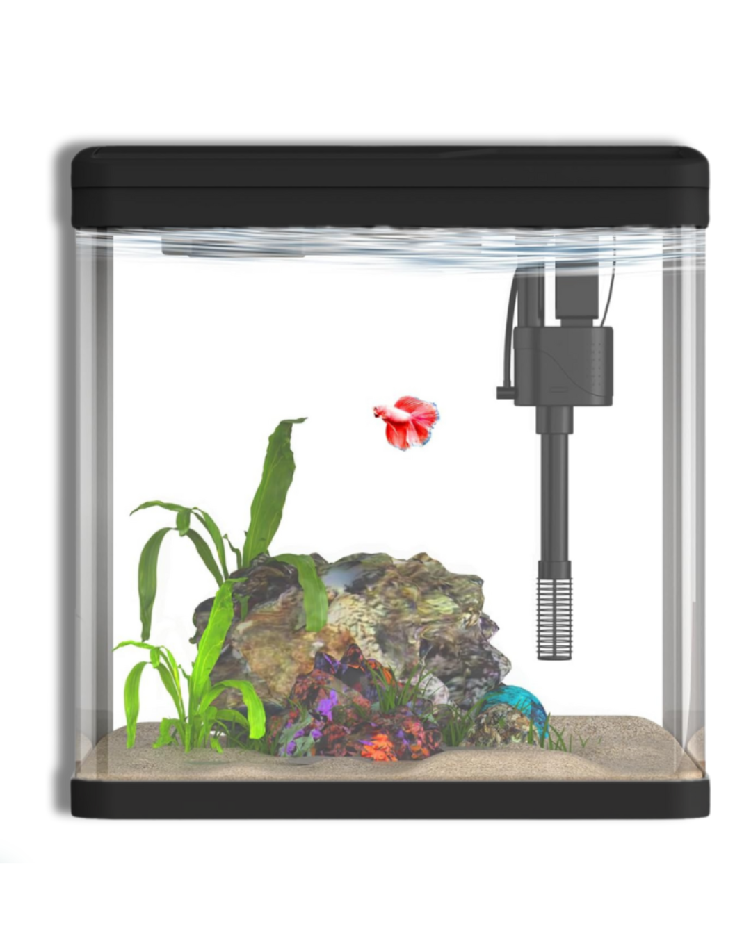 ACUARIO C/TAPA, FILTRO E ILUMINACION LED