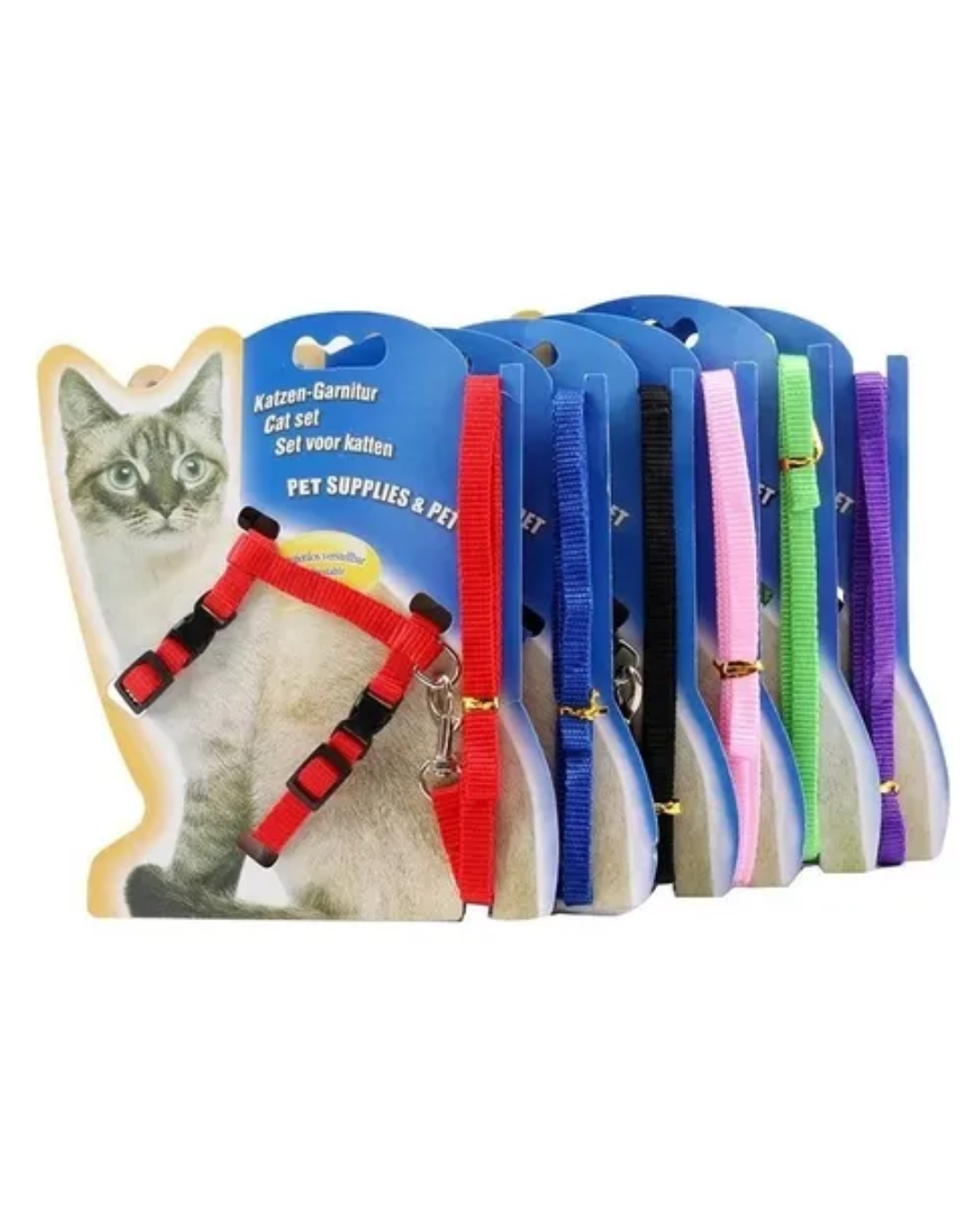 Arnes de tela con correa para gatos