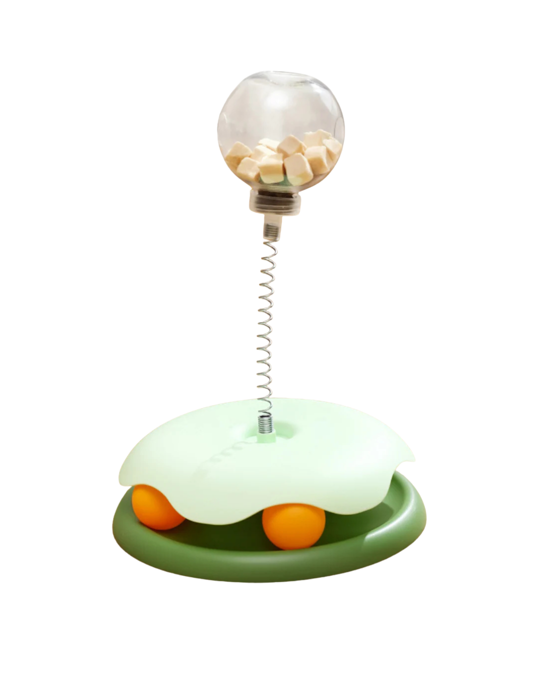 Juguete con resorte y burbuja dispensadora 