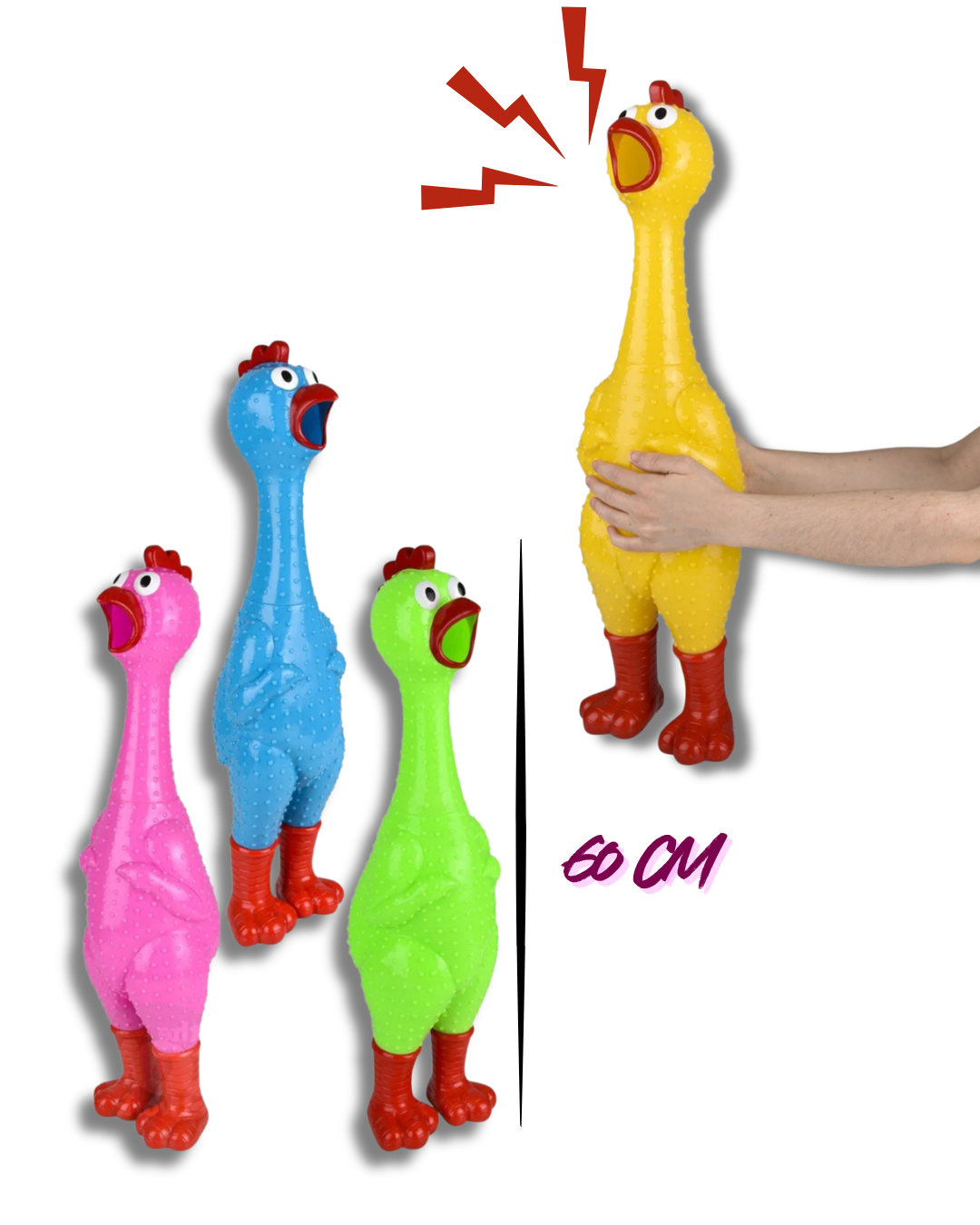 Pollo de goma super gigante 60cm