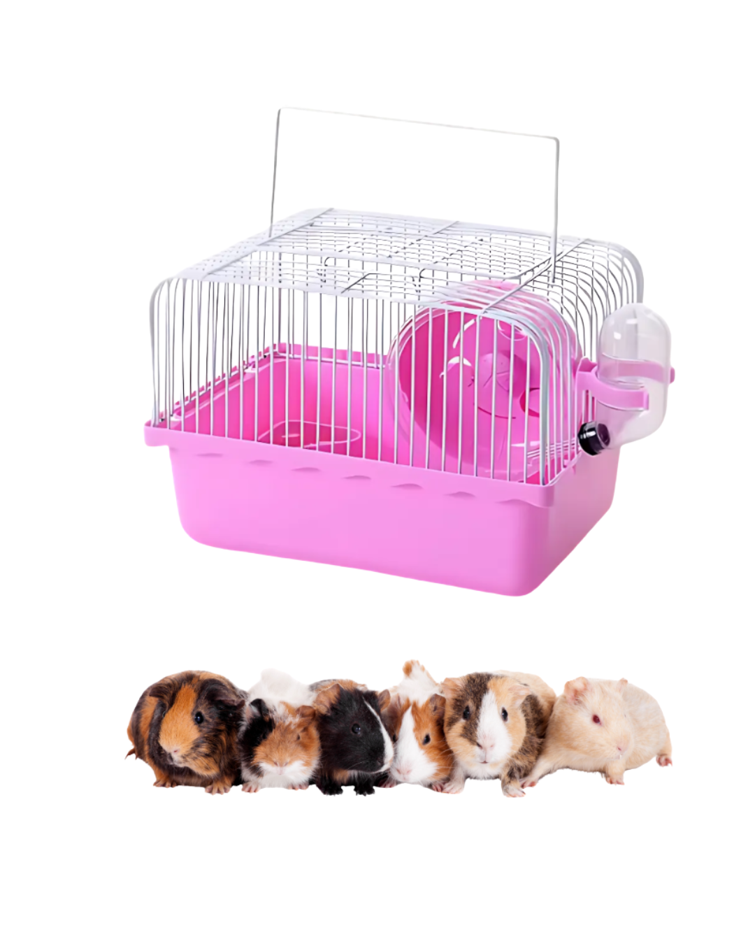 JAULA PARA HAMSTER CON RUEDA, COMEDERO Y BEBEDERO