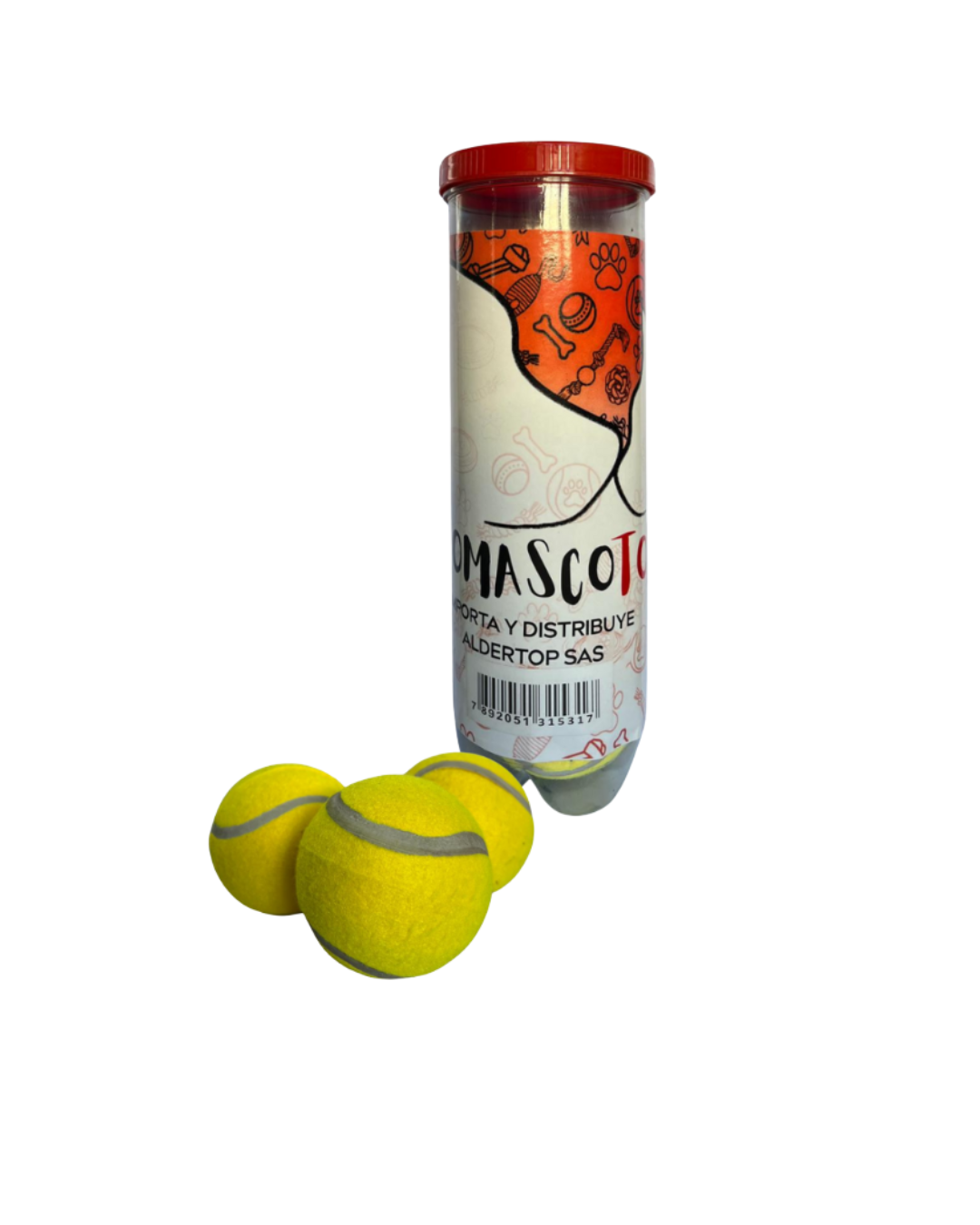Tubo de 3 pelotas de tenis 