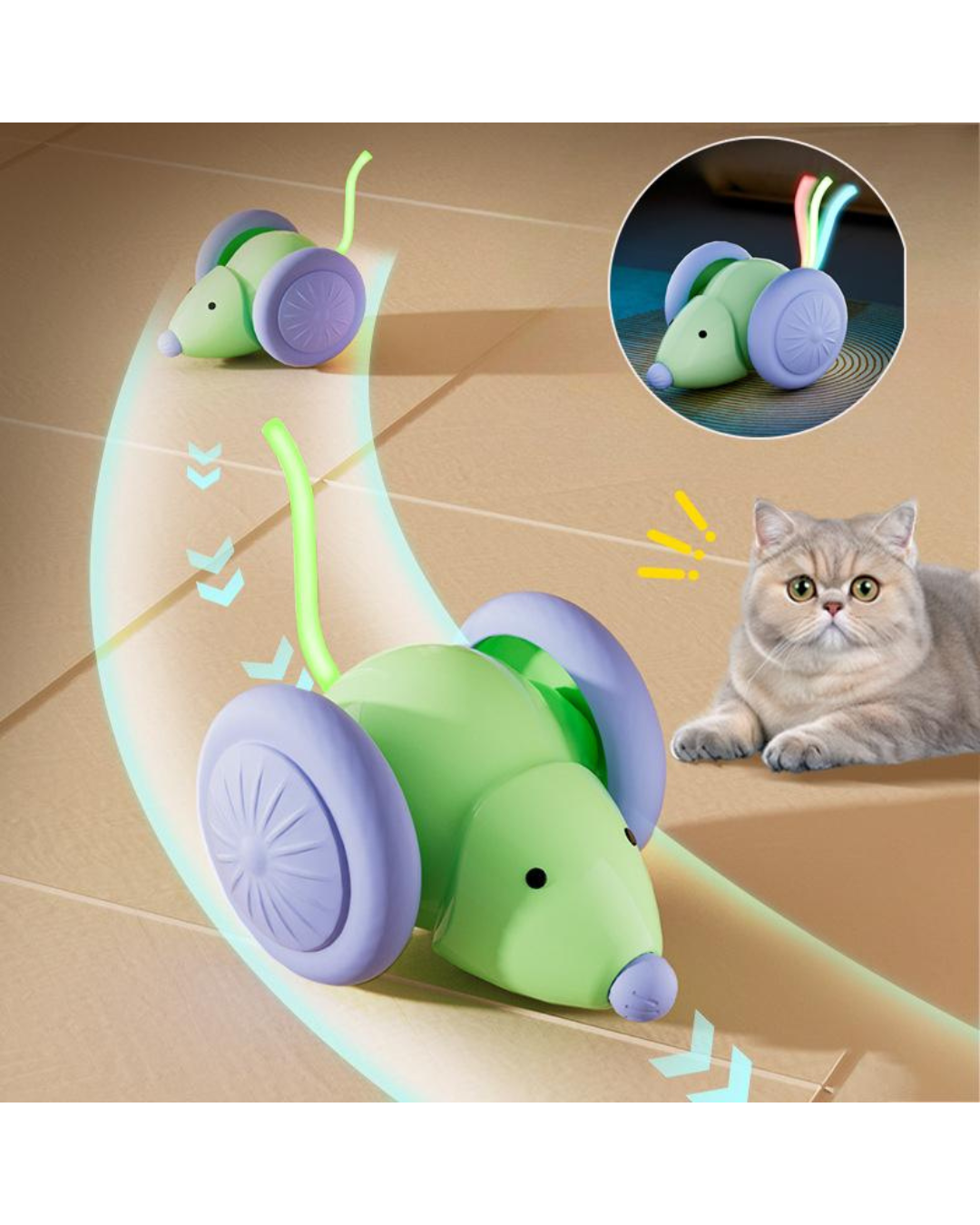 Raton electrico con ruedas 