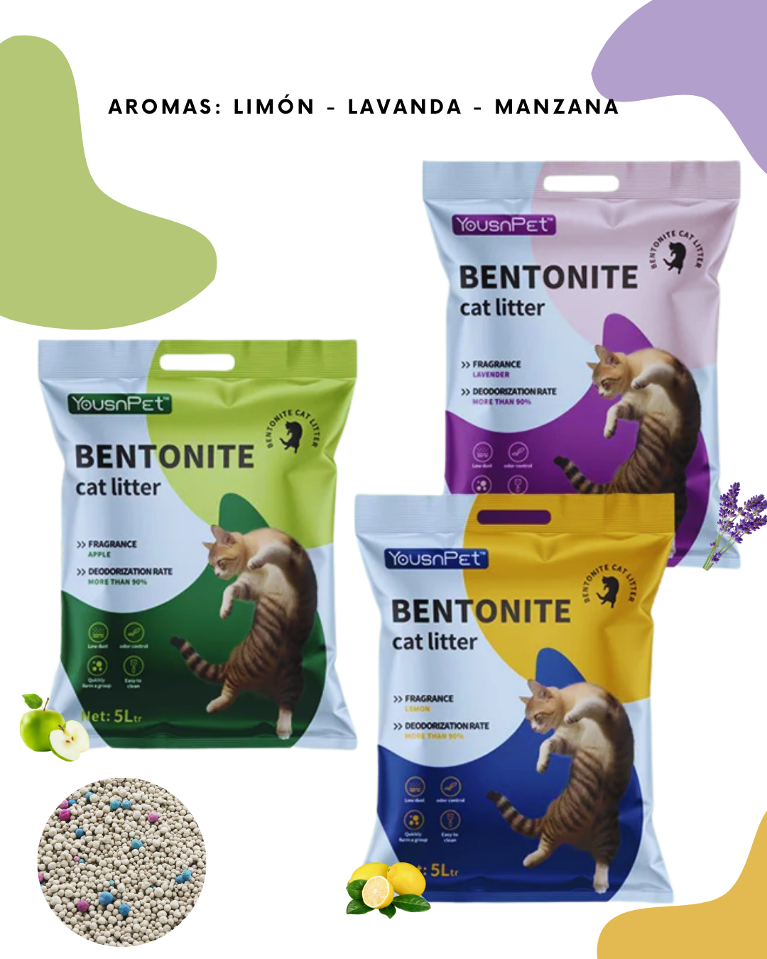 BENTONITA AGLOMERANTE YOUSNPET 5lts/4KG