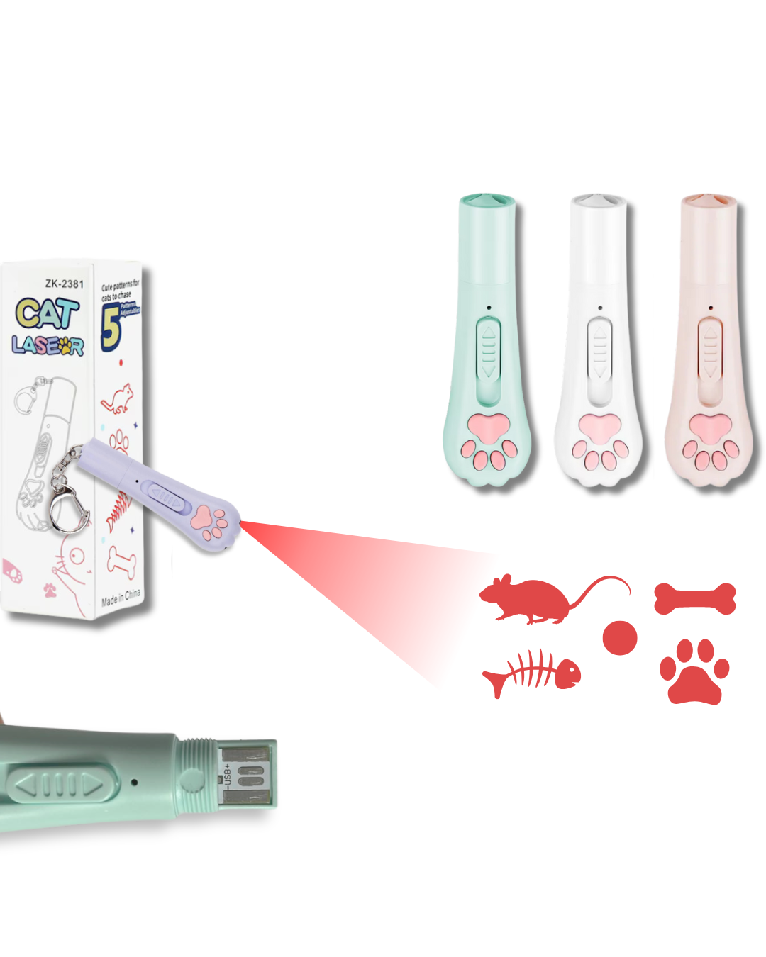 Laser para gatos- Con proyeccion de formas 