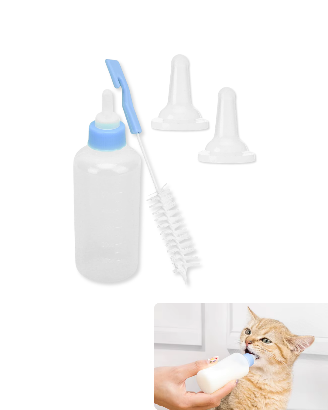 Kit mamadera + 2 tetinas de respuesto