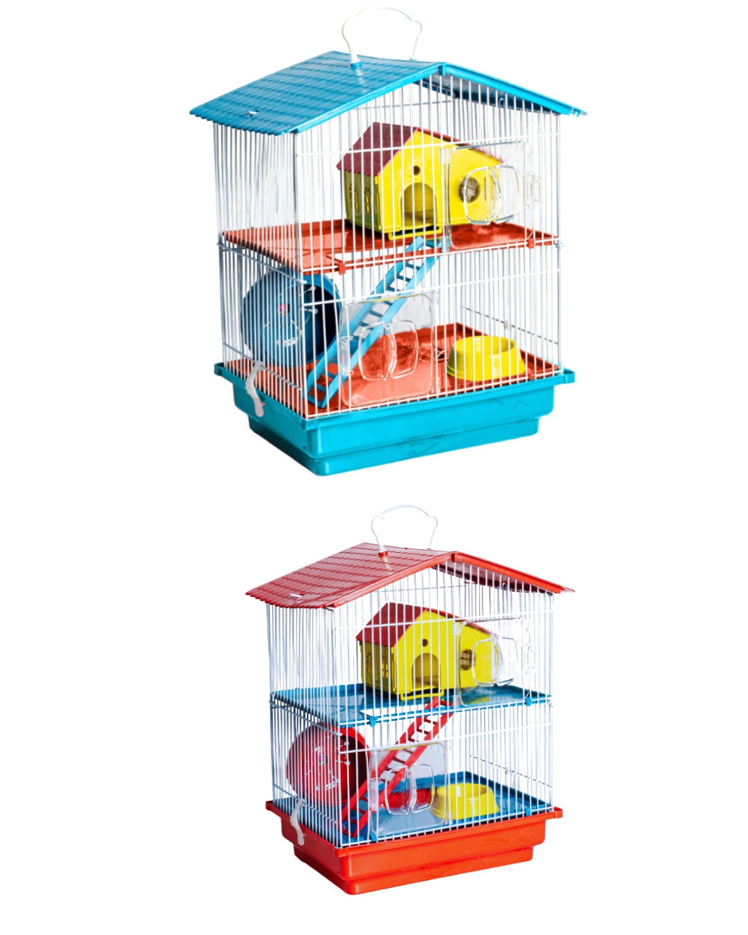 JAULA PARA HAMSTER CON TECHO PLASTICO 2 PISOS-jel plast