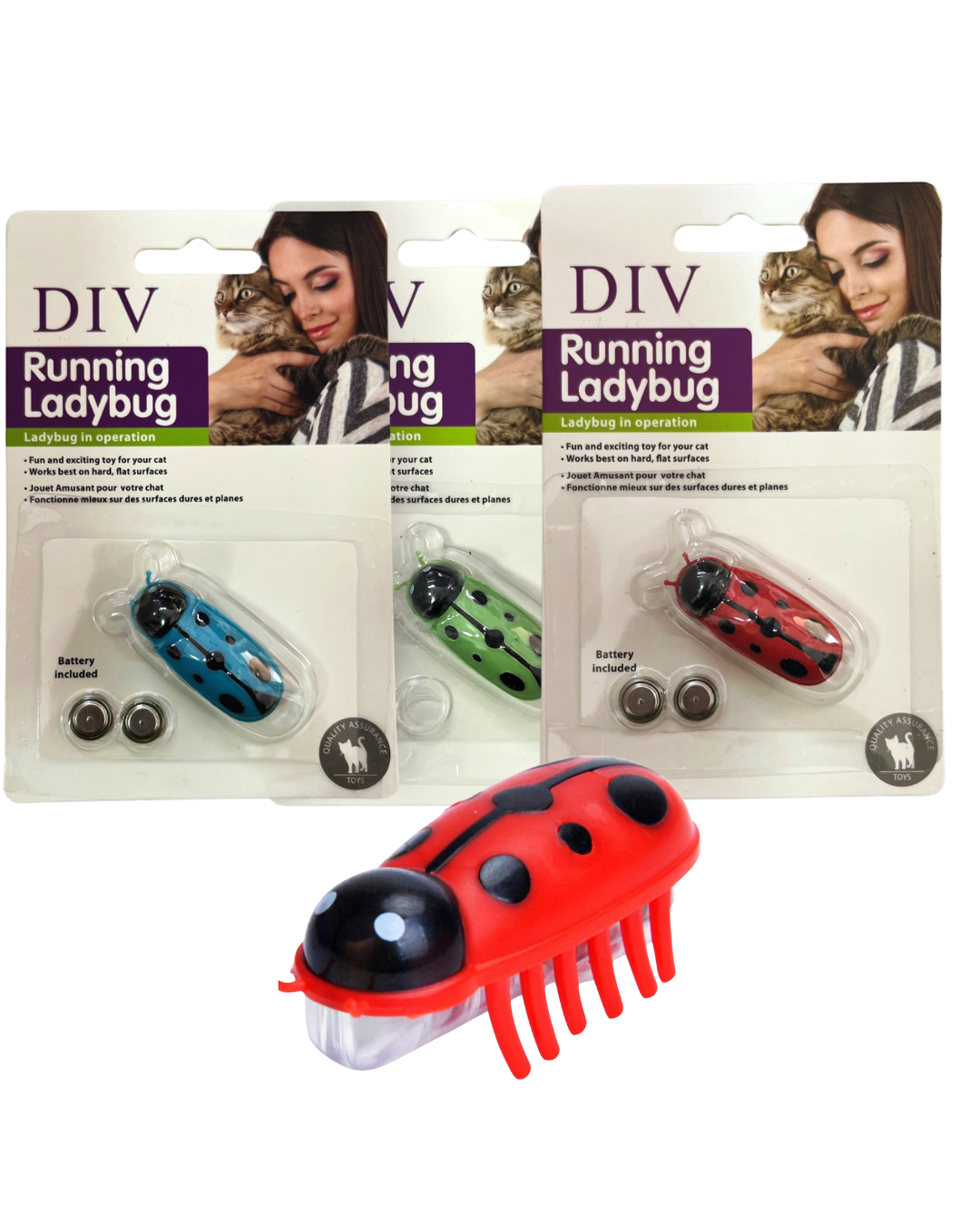 Mariquita con vibracion a pilas 4,5 cm