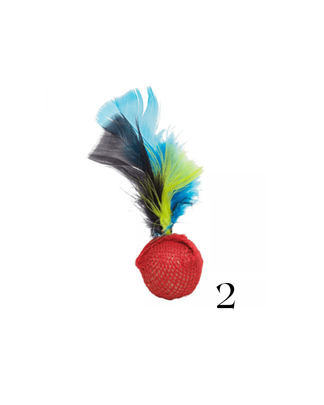 PELOTA C/ PLUMAS CAT TOY