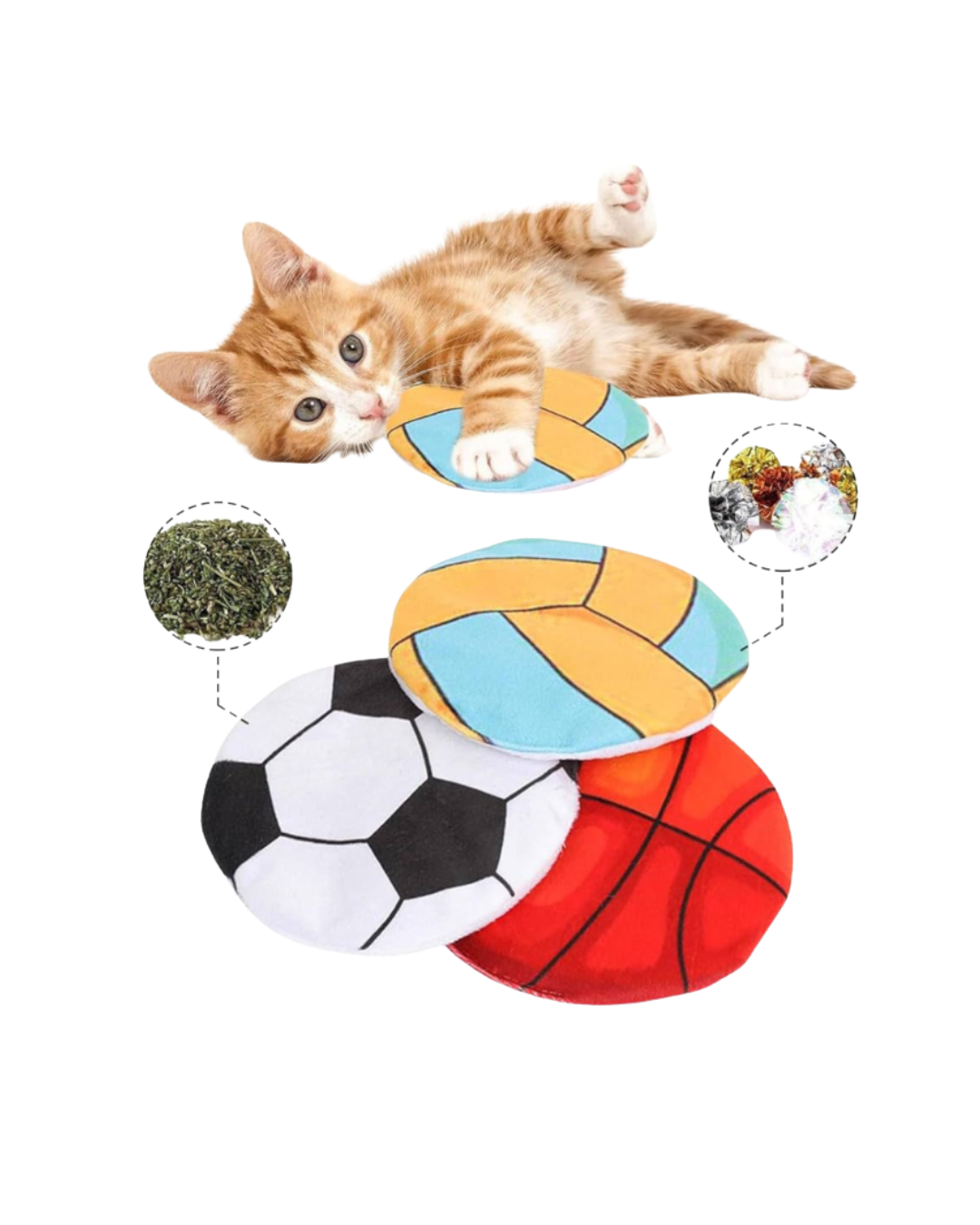 PELOTA PLANA DE TELA CATNIP