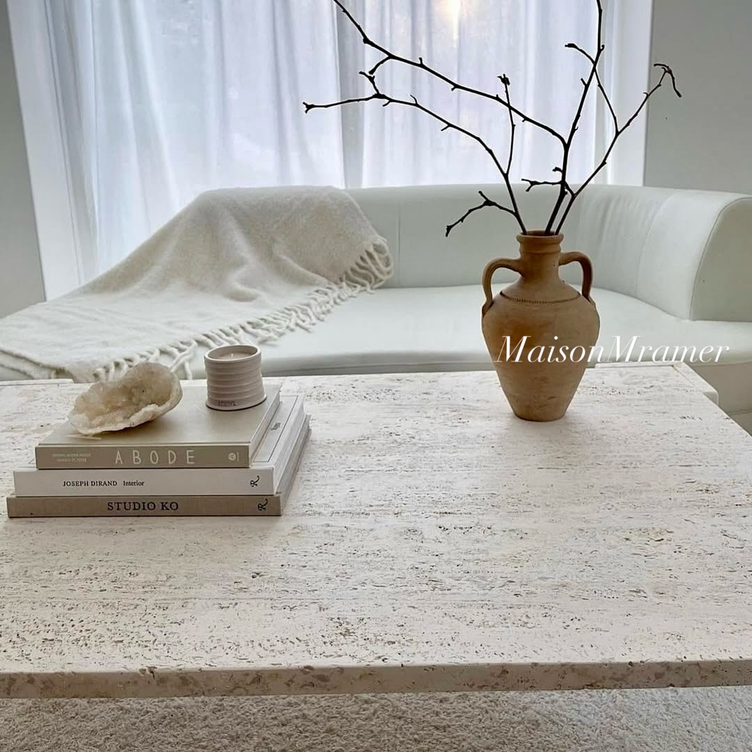 Table Basse ARIZONA en Travertin  Effet Naturel