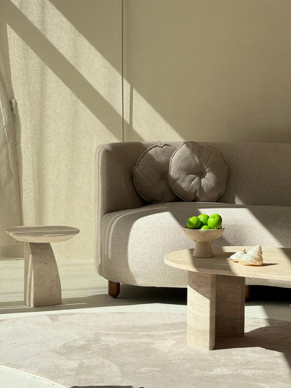 Terra Oval – Table basse en travertin