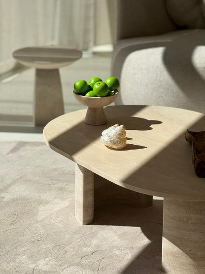 Terra Oval – Table basse en travertin