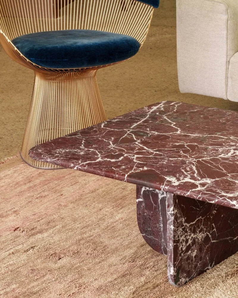 Table Basse Rosso Levanto en Marbre Rouge