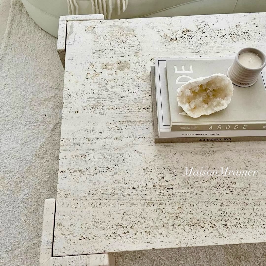 Table Basse ARIZONA en Travertin  Effet Naturel