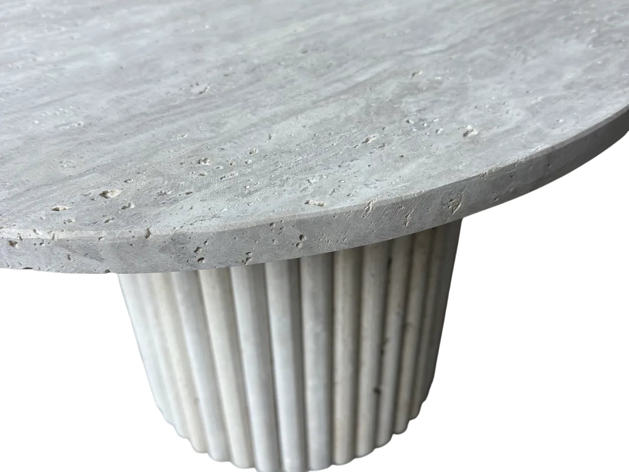 Tables Basses Duo en Travertin & Pieds en Bois 