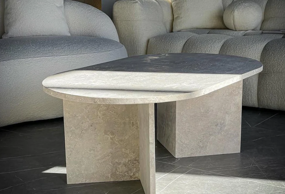 Travertine Coffee Table Twin Fold