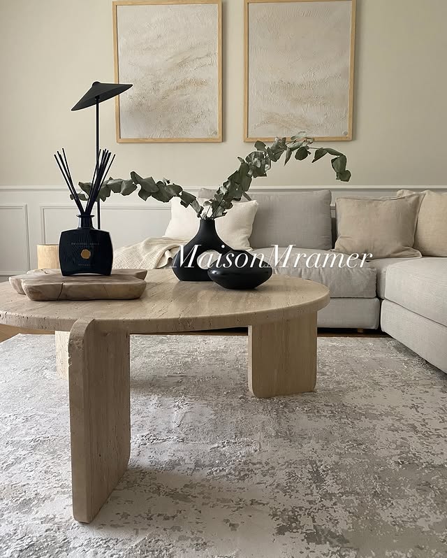 Table Basse Ronde ASSIA en Travertin 