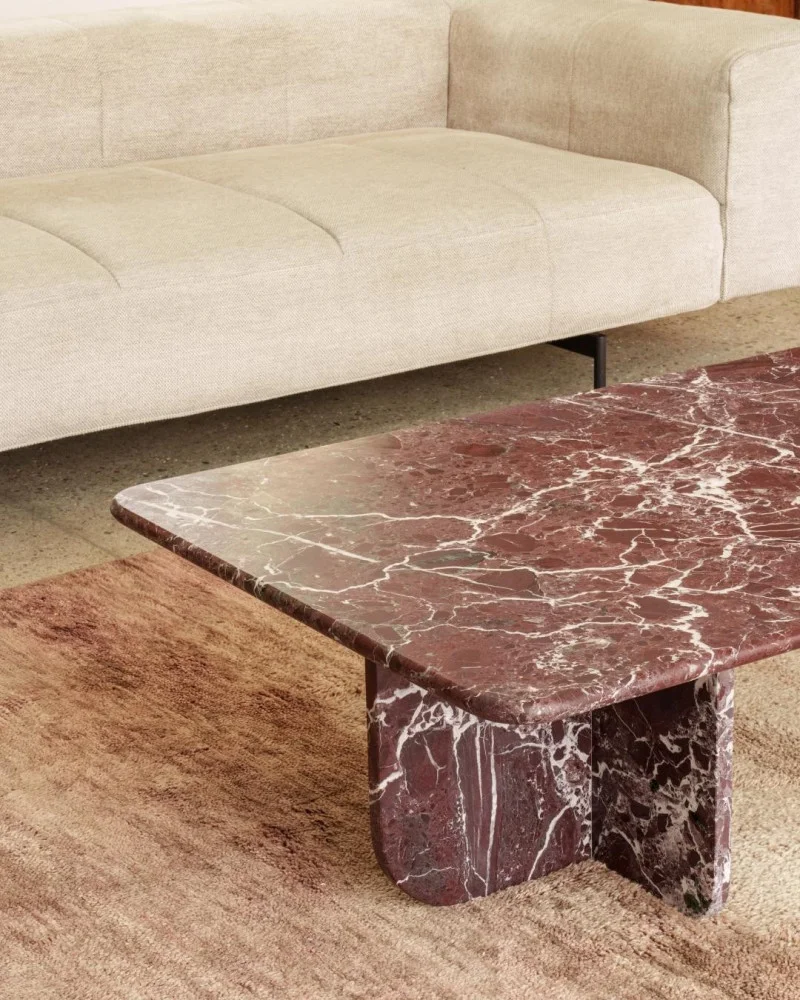 Table Basse Rosso Levanto en Marbre Rouge