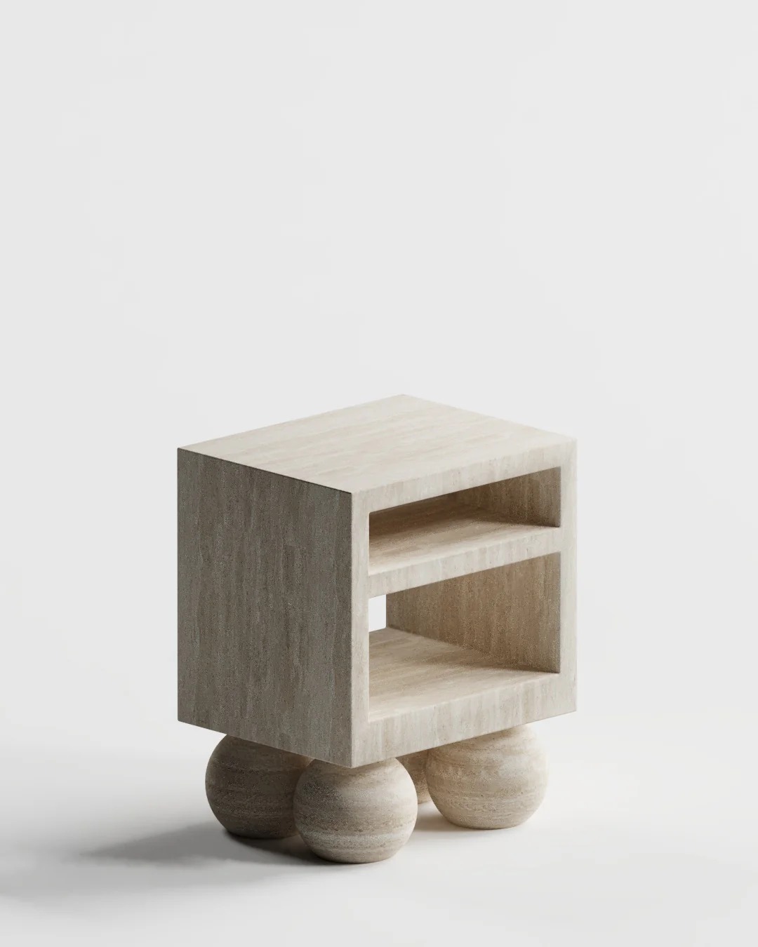 Table d’appoint sphérique en travertin