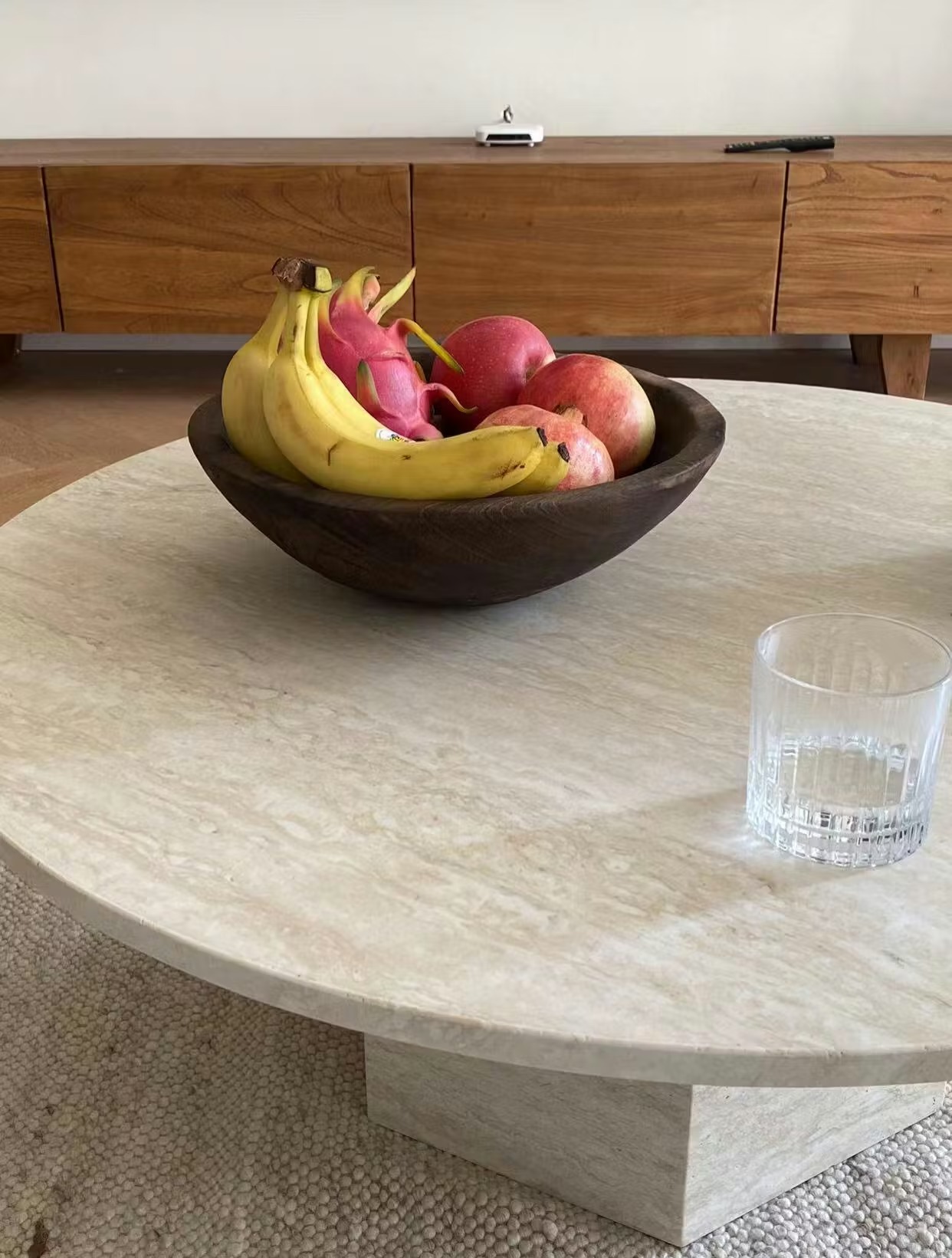 Lusa Table basse ronde en travertin