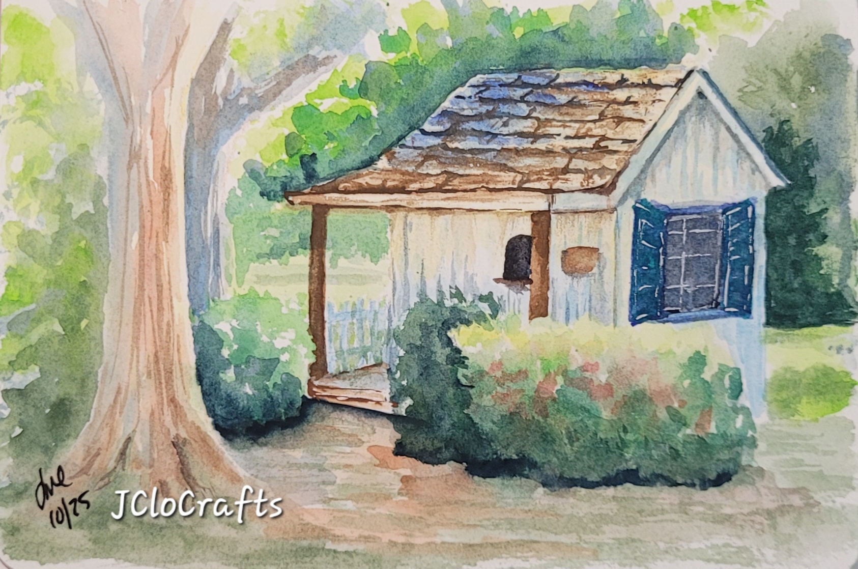 Watercolor Cottage Painting