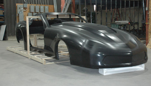 Black Fiberglass Sports Car Body Shell