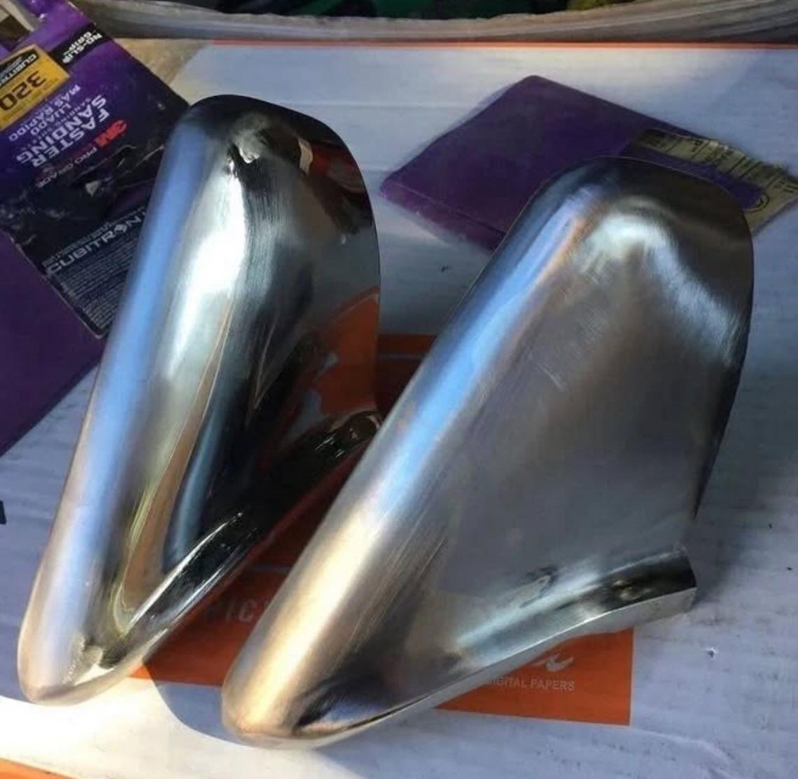 Custom made one off 1956  rear bumper guards with shaved lights. 