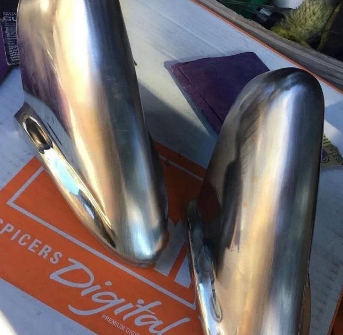 Custom made one off 1956  rear bumper guards with shaved lights. 