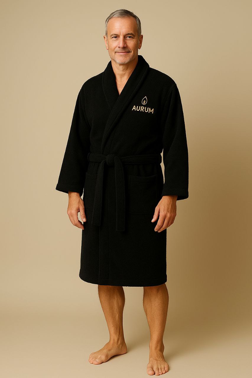 Roupão de banho preto Aurum