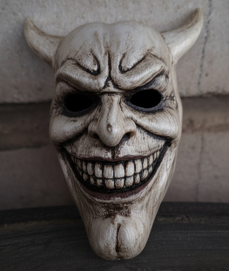 Cabeça de touro decorativa em madeira