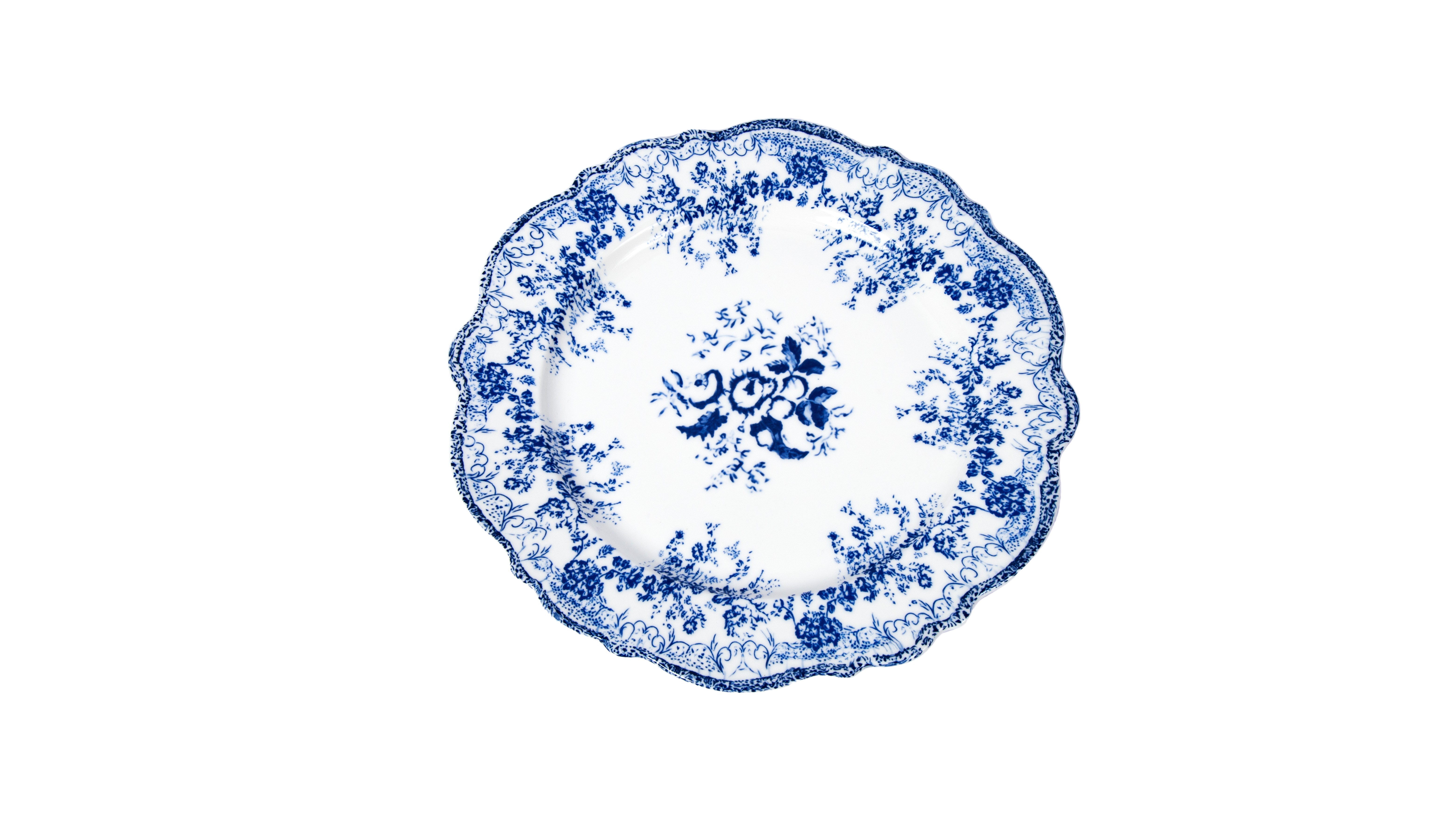 Vintage Blue Floral Porcelain Charger plate