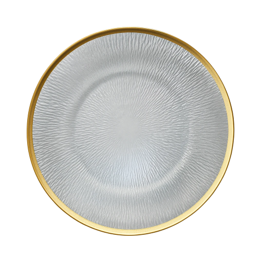 Elegant Glass Plate with Gold Rim