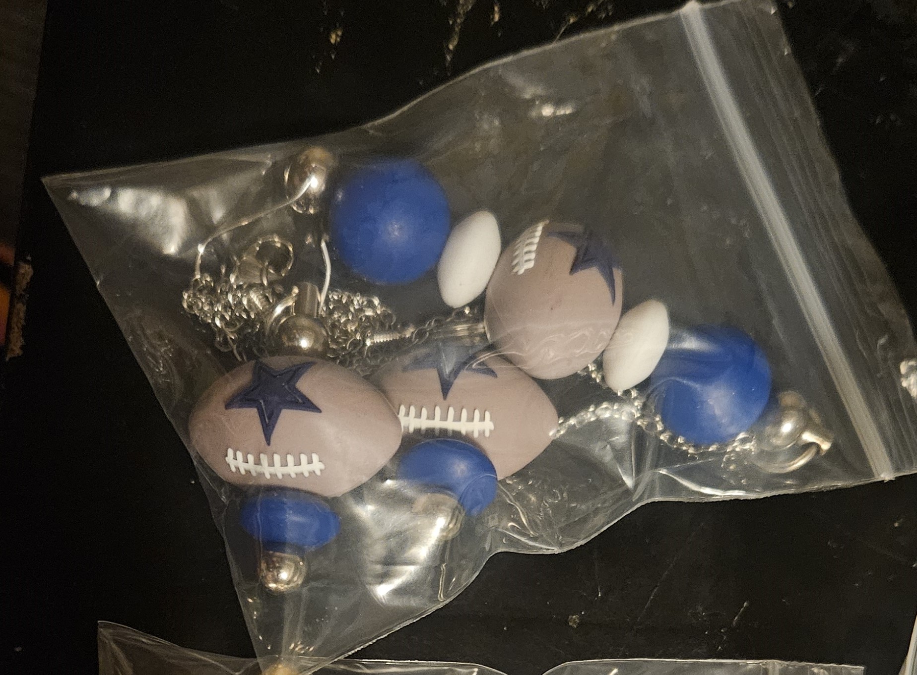 Dallas Cowboys Football earrings and necklace set