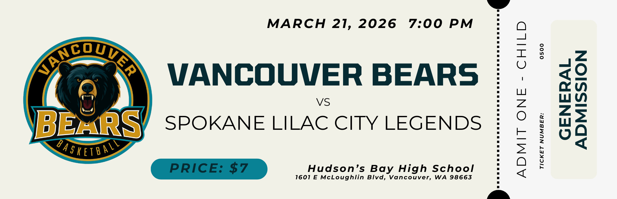 General Admission - Child/Military/Senior