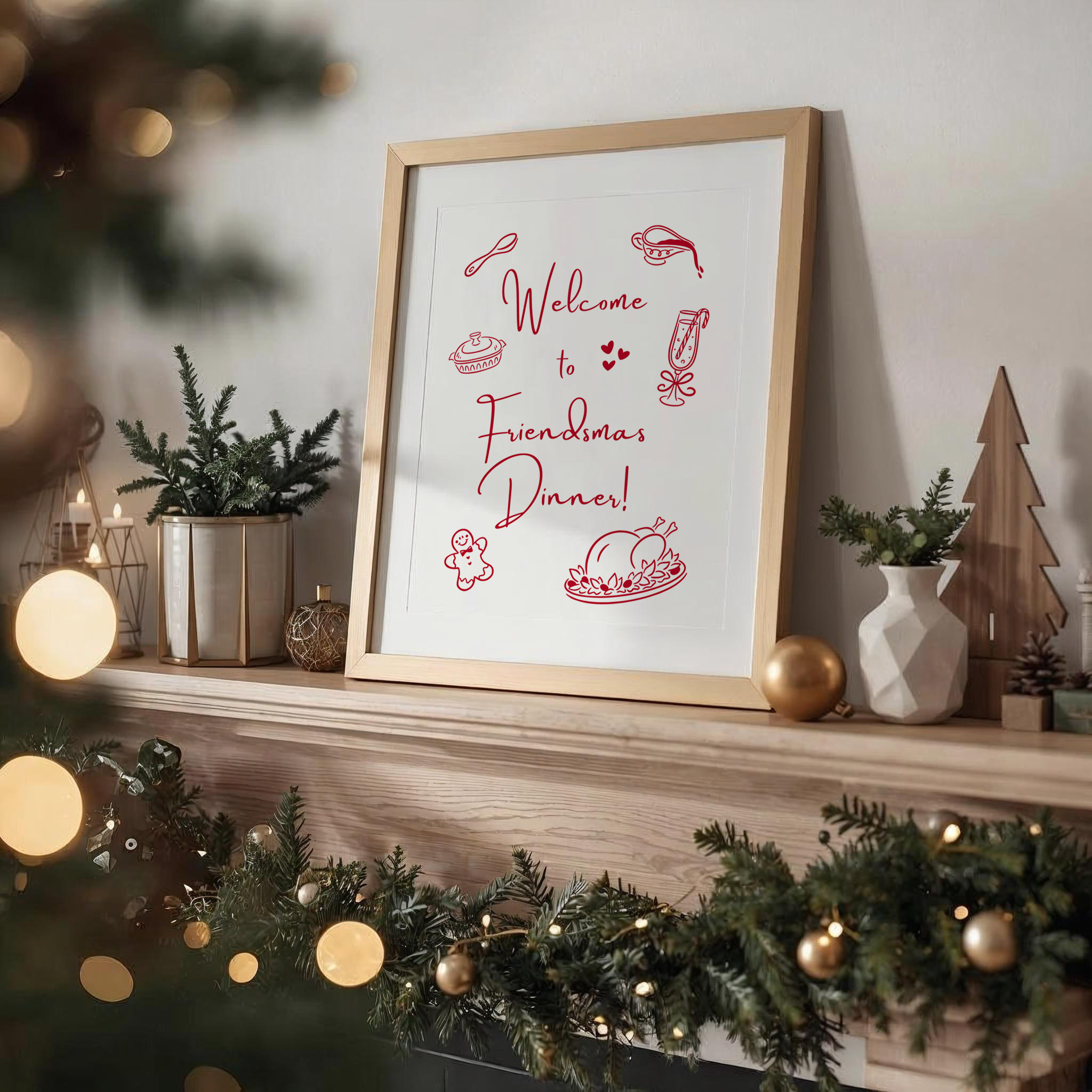 Friendsmas Dinner Printable Welcome Sign