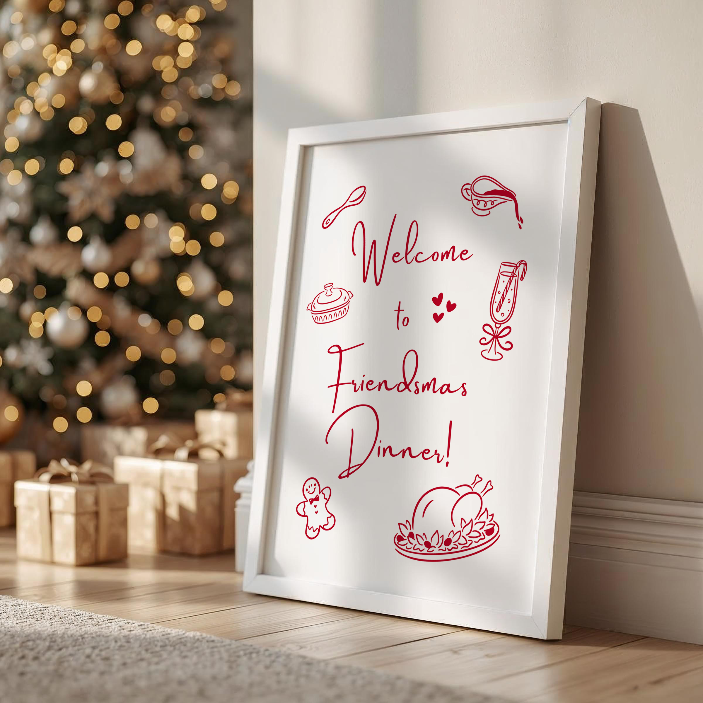 Friendsmas Dinner Printable Welcome Sign
