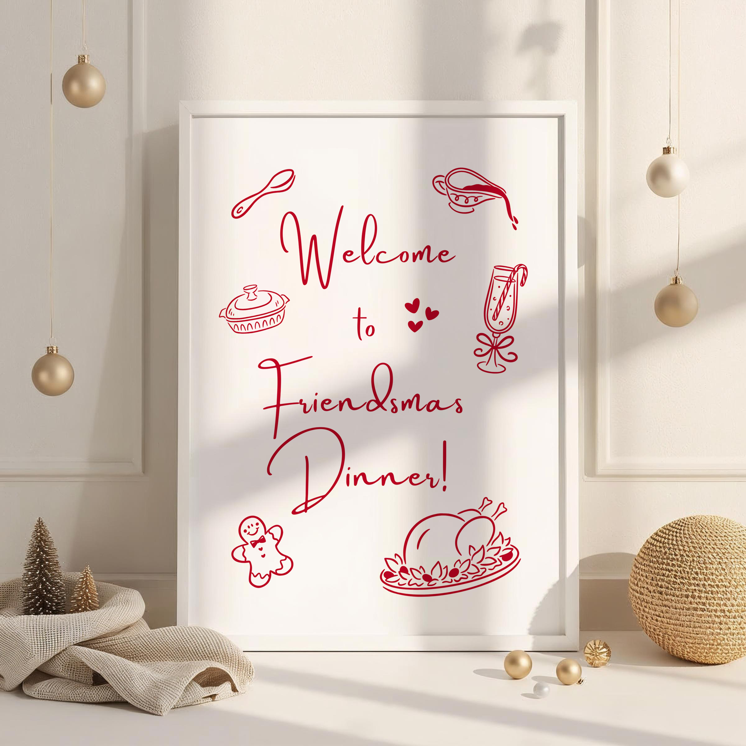 Friendsmas Dinner Printable Welcome Sign