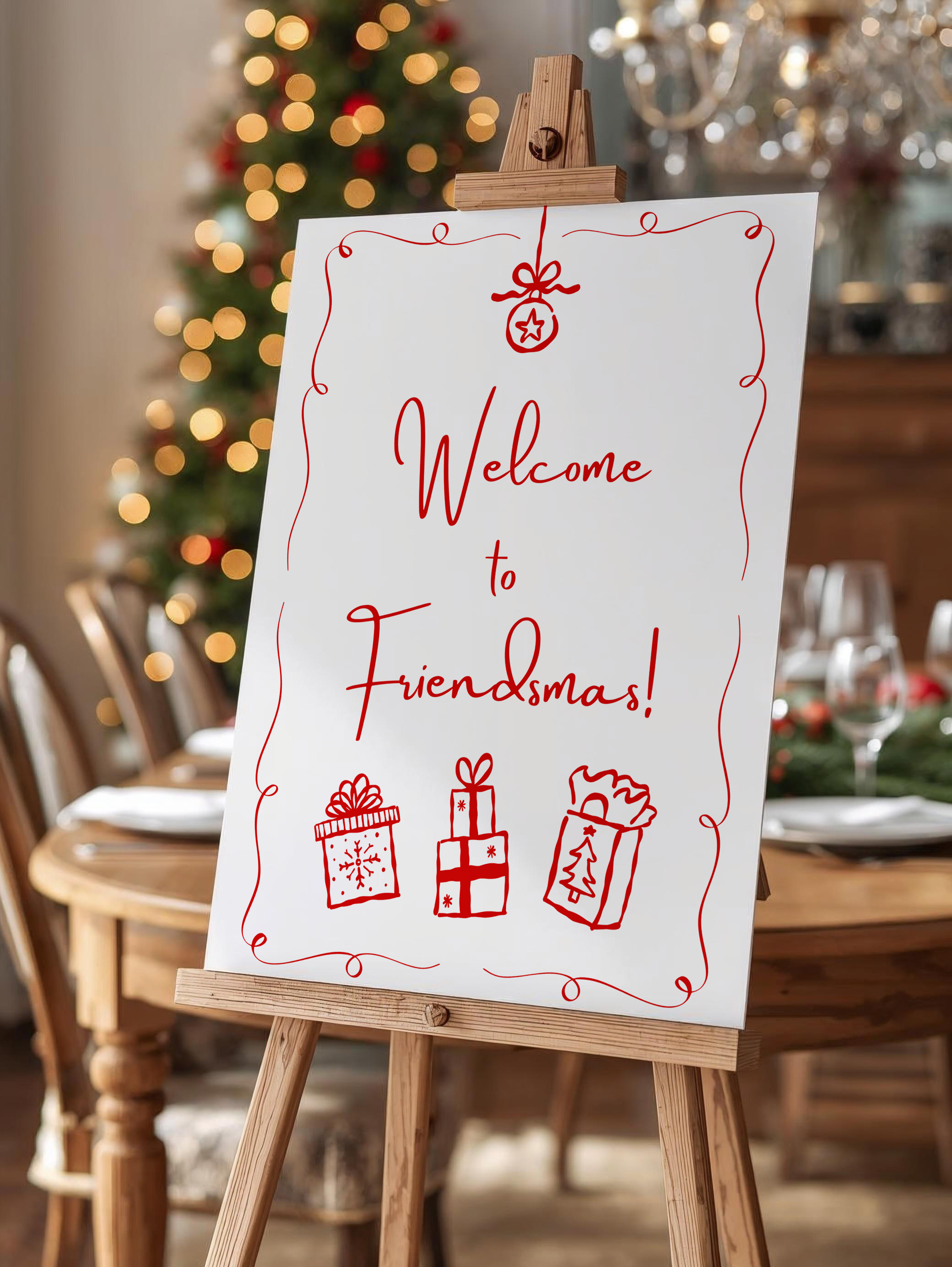 Friendmas Dinner Printable Welcome Signage