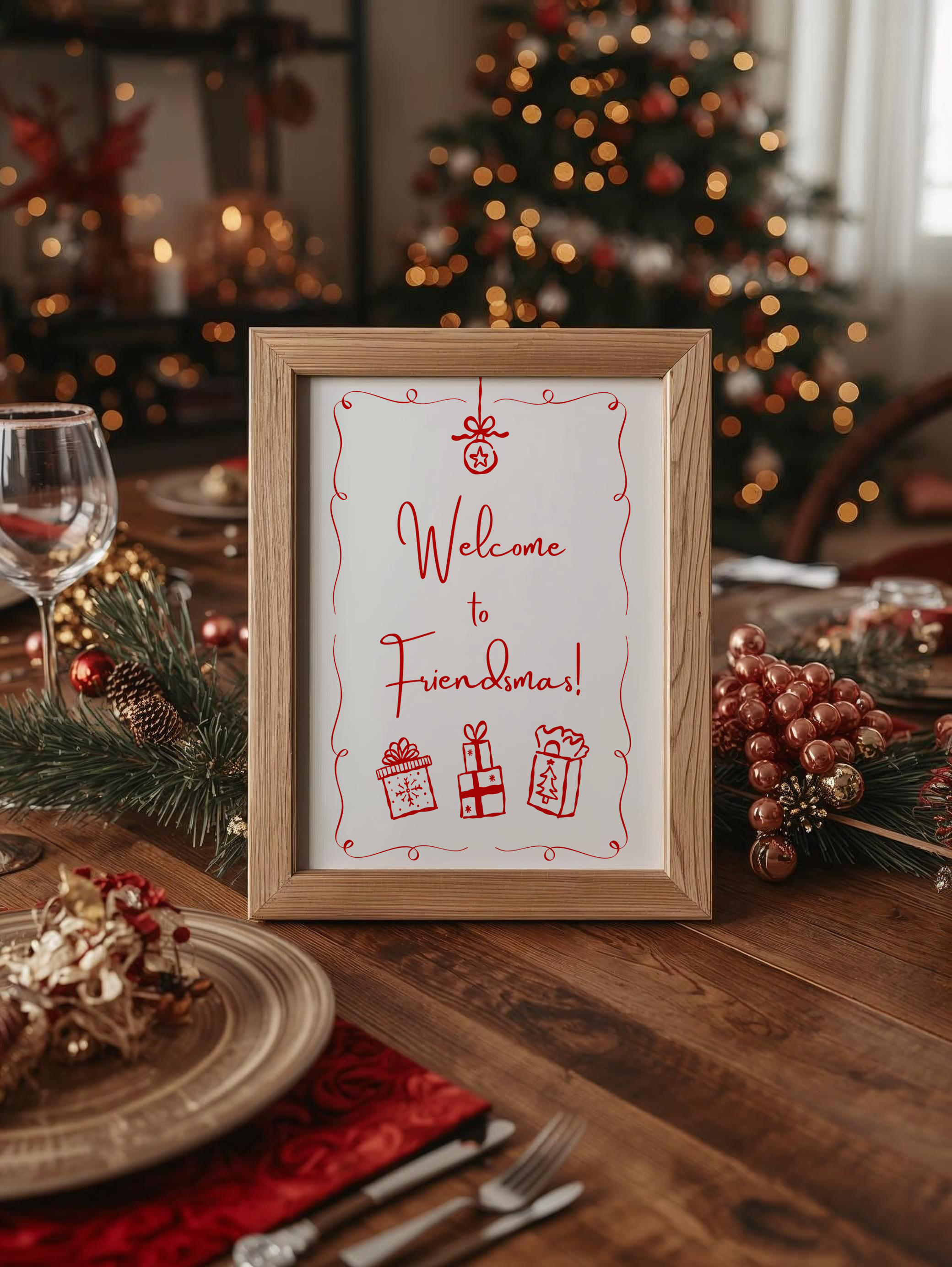 Friendmas Dinner Printable Welcome Signage